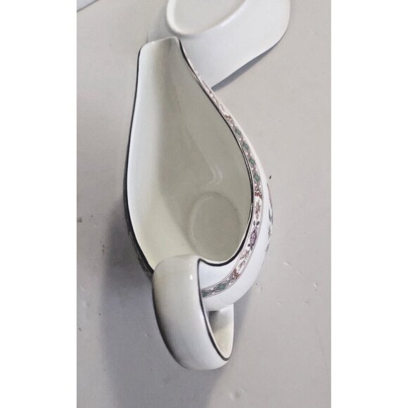 WEDGWOOD Kutani Crane Bone China Gravy Boat & Underplate, Like New - Picture 11 of 16